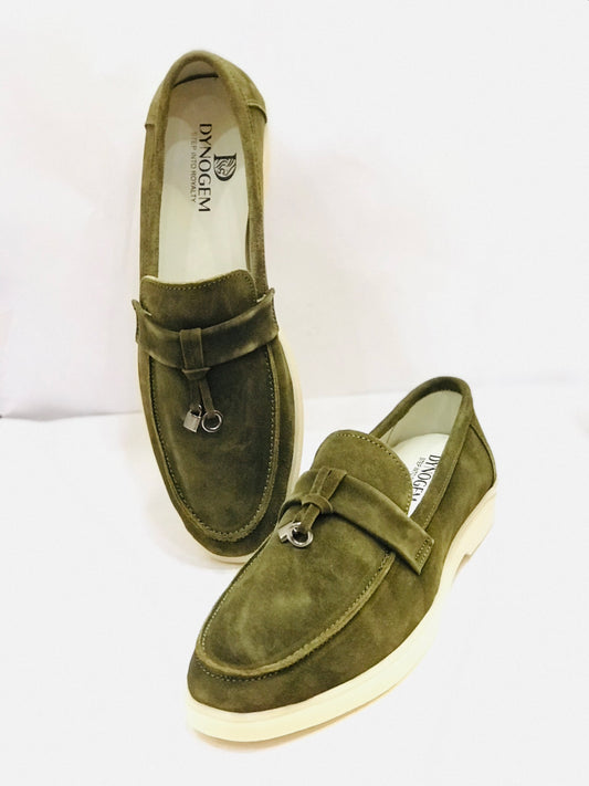 Dynogem Classy olive Green Loafers - DYNOGEM